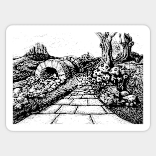 The route to nowhere - Fairytale story book Illustration Sticker